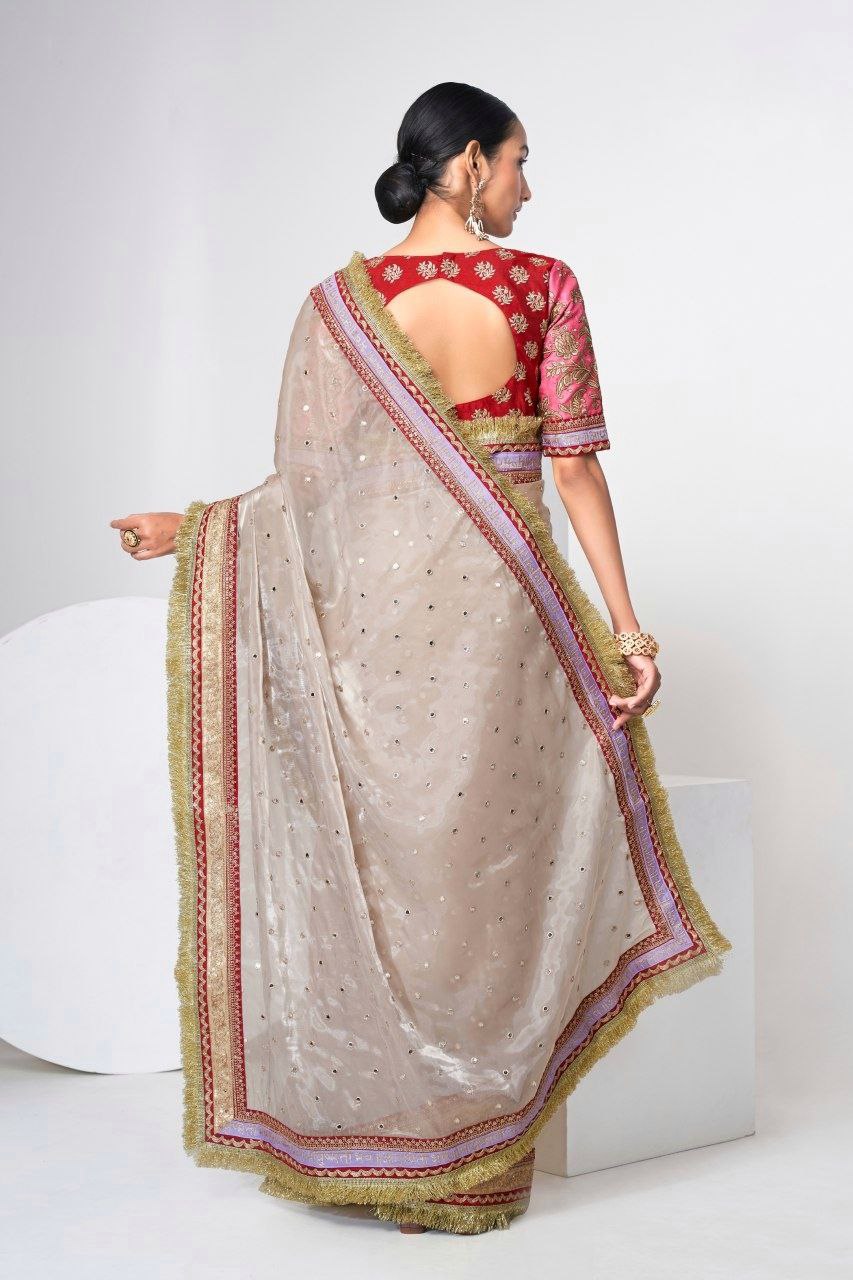Zari work saree