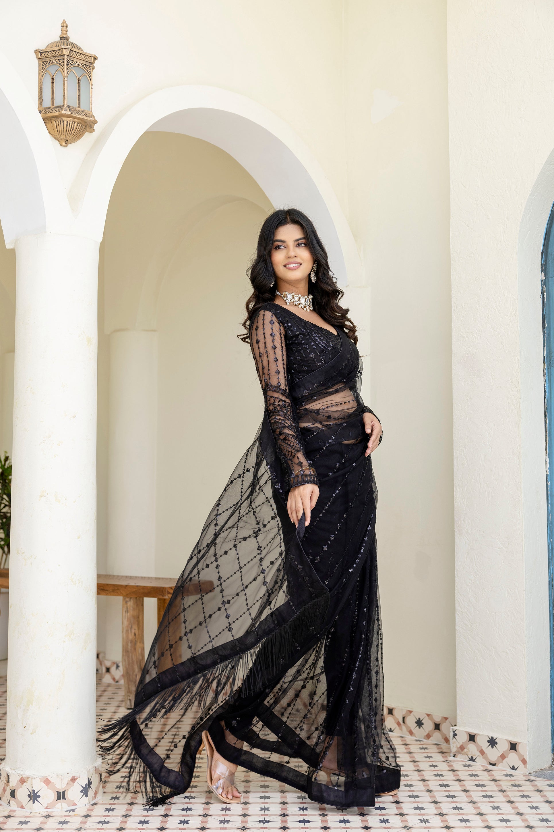 Sequin Embroidered Saree