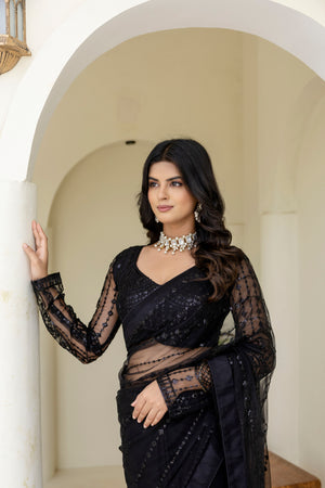 Mono Net Saree with Blouse