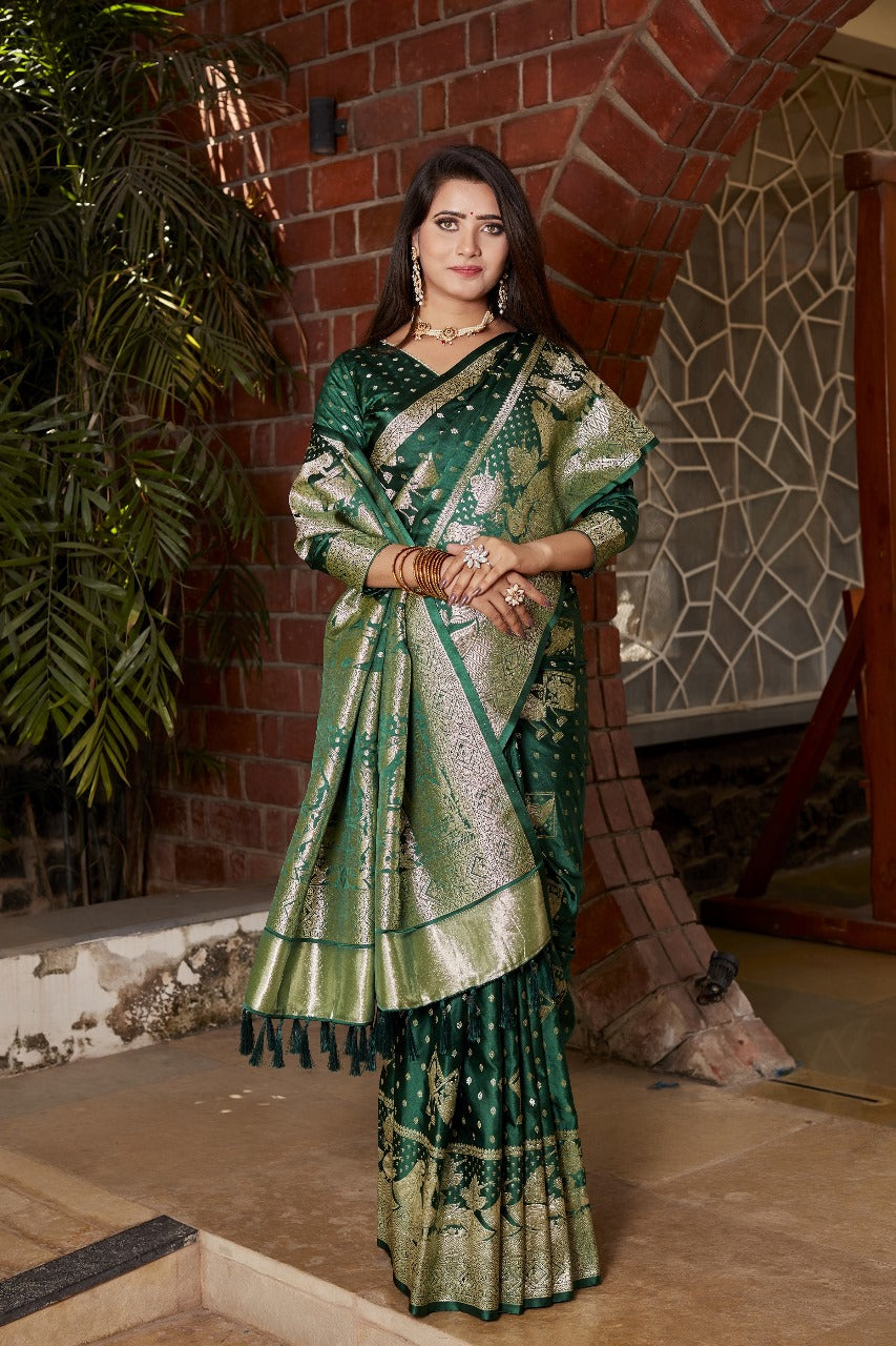 satin border blouse saree
