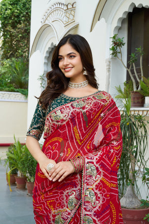 red beautiful sarees