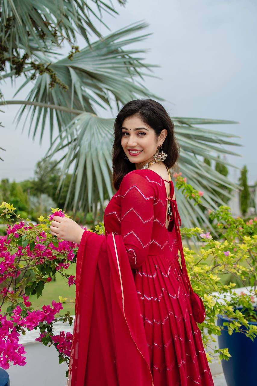 embroidered georgette suit