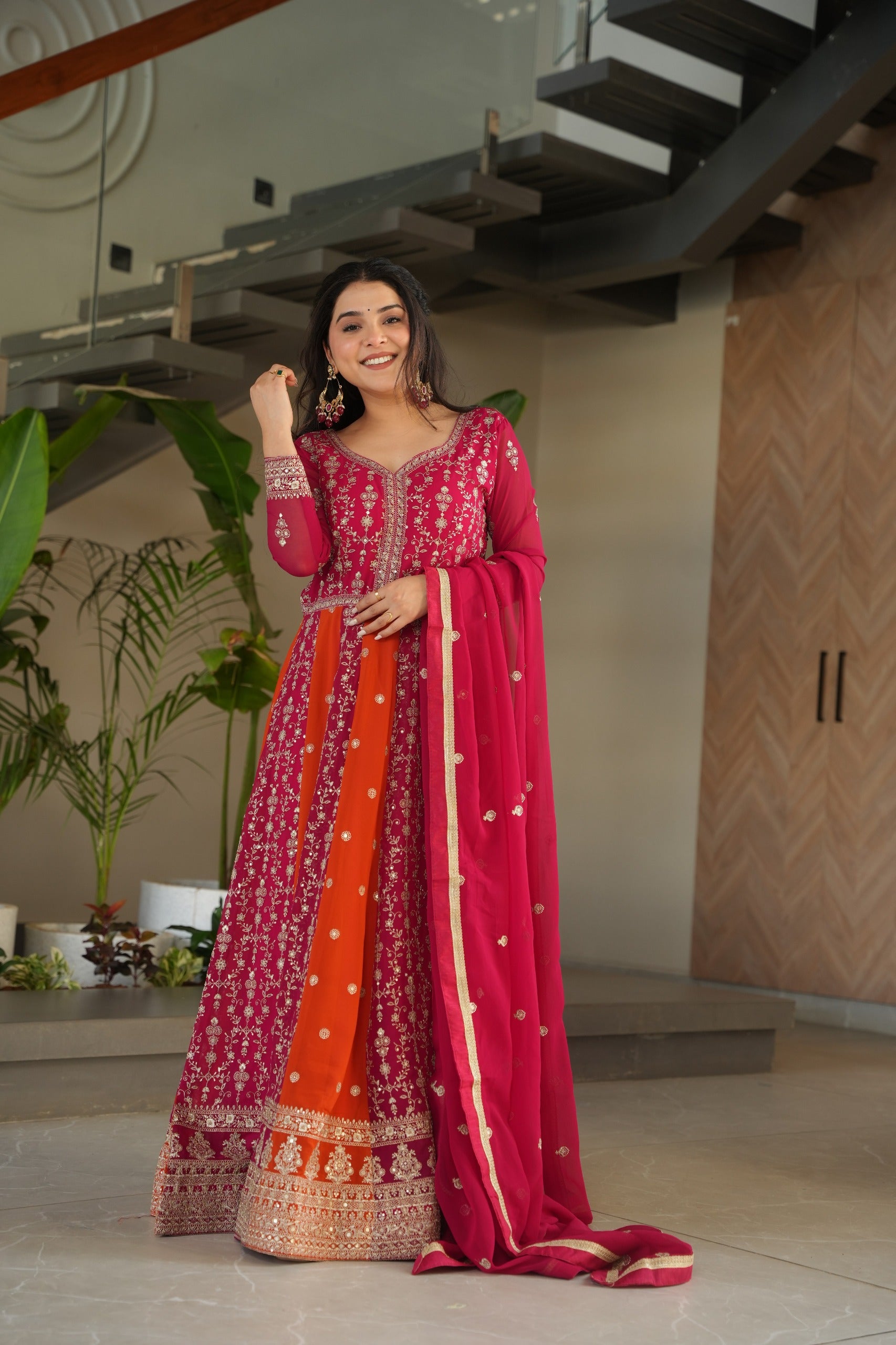 zari work gown