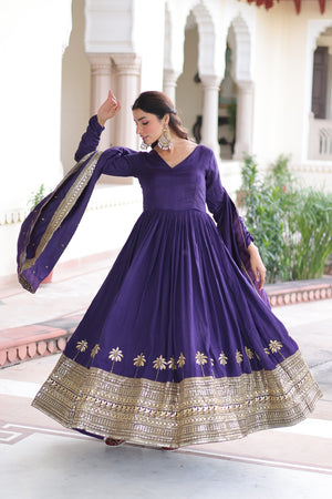 Fancy v neck ethnic gown