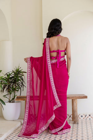 Rangoli silk saree with matching blouse