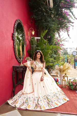 Fully stitched Vichitra silk lehenga set for women