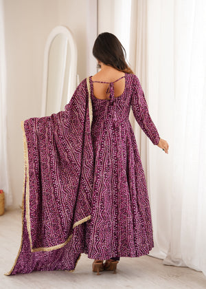 Latest wine purple gown set online India