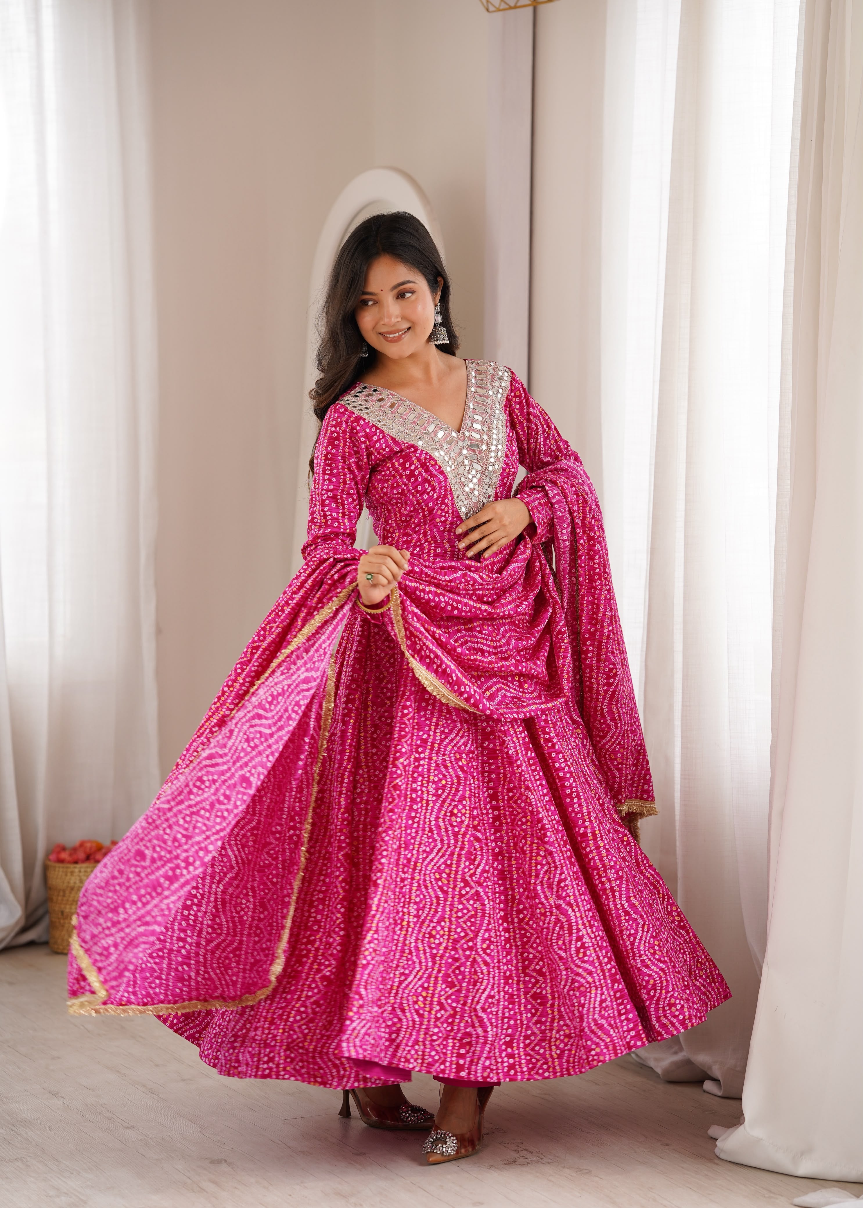 Latest Rani Pink Ethnic Gown Collection