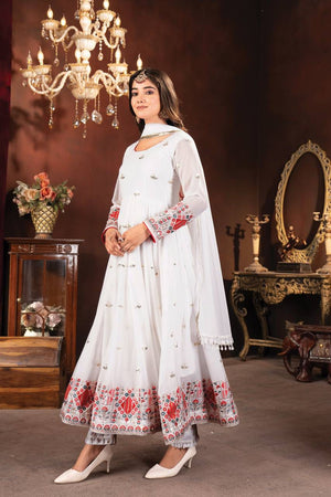 Festive wear designer White Anarkali dress – ethnic luxury outfit