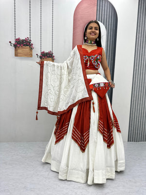 Traditional Indian lehenga choli outfit

